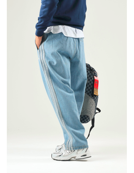 Adidas PERFORMANCE Men's 3-Stripes Sporty Jeans - Light Blue