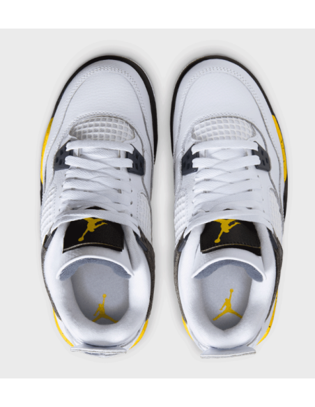 Boys' Jordan Air Jordan 4 Retro Shoes - White/Yellow